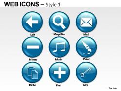 Web icons style 1 powerpoint presentation slides