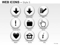 Web icons style 3 powerpoint presentation slides