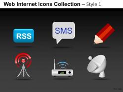 Web internet icons collection style 1 powerpoint presentation slides db