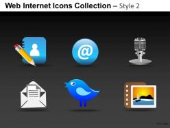 Web internet icons collection style 2 powerpoint presentation slides db