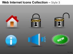 Web internet icons collection style 3 powerpoint presentation slides db