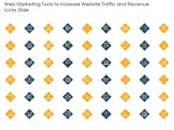 Web marketing tools to increase website traffic and revenue icons slide