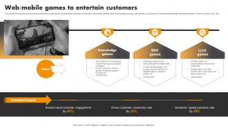 Web Mobile Games To Entertain Customers Experiential Marketing Tool For Emotional Brand Building MKT SS V