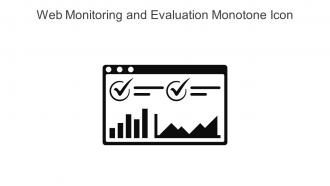 Web Monitoring And Evaluation Monotone Icon In Powerpoint Pptx Png And Editable Eps Format