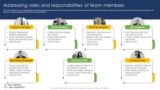 Web Page Designing Addressing Roles And Responsibilities Of Team Members Web Page Designing Addressing Roles And Responsibilities Of Team Members