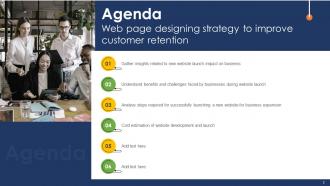 Web Page Designing Strategy To Improve Customer Retention Powerpoint Presentation Slides Attractive Idea