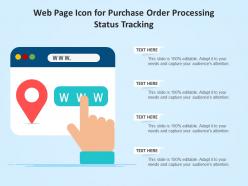 Web page icon for purchase order processing status tracking