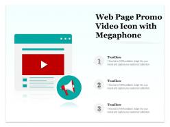 Web page promo video icon with megaphone
