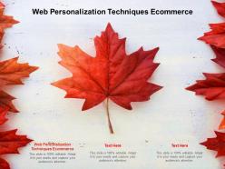 Web personalization techniques ecommerce ppt powerpoint presentation infographics format cpb