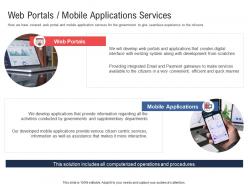 Web portals mobile applications services electronic government processes ppt demonstration