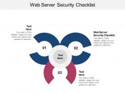 Web server security checklist ppt powerpoint presentation show cpb