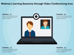 Webinar learning sessions through video conferencing icon