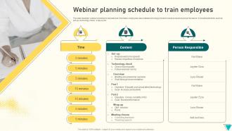 Webinar Planning Schedule To Train Employees