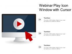 Webinar play icon window with cursor
