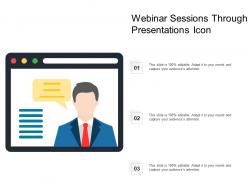 Webinar sessions through presentations icon