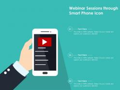 Webinar sessions through smart phone icon