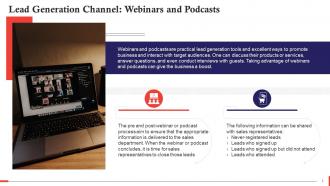 Webinars And Podcasts A Lead Generation Channel Training Ppt