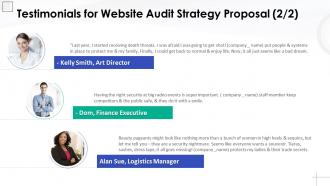 Website audit strategy proposal template testimonials for website audit strategy