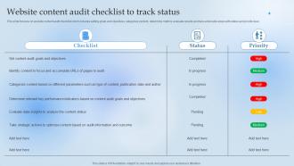 Website Content Audit Checklist To Track Status Leverage Content Marketing For Lead