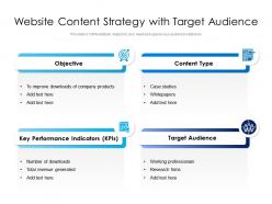 Website content strategy with target audience
