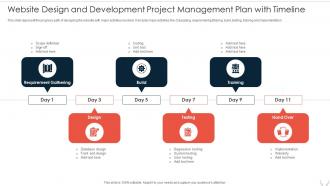 Website Design And Development Project Management Plan With Timeline