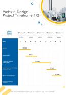 Website Design Project Timeframe One Pager Sample Example Document