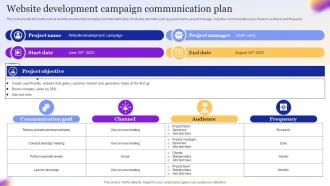 Website Development Campaign Communication Plan