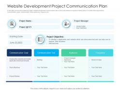 Website development project communication plan