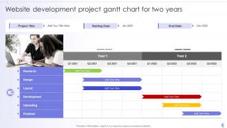 Website Development Project Gantt Chart For Two Years
