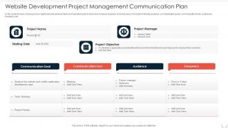 Website Development Project Management Communication Plan