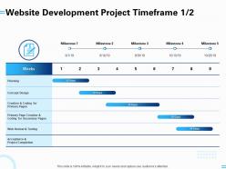 Website development project timeframe concept design ppt powerpoint presentation example file