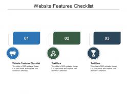 Website features checklist ppt powerpoint presentation model design inspiration cpb