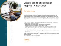 Website landing page design proposal cover letter ppt powerpoint presentation infographics clipart