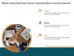 Website landing page design proposal organization mission and vision statement ppt powerpoint guidelines