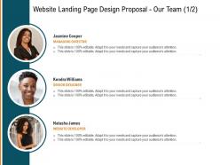 Website landing page design proposal our team m3402 ppt powerpoint presentation show files