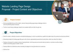 Website landing page design proposal project context and objectives ppt powerpoint presentation summary