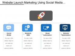 Website launch marketing using social media email mobile and sms