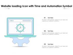 Website loading icon with time and automation symbol