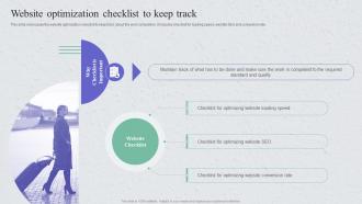 Website Optimization Checklist To Keep Guide For Implementing Strategies To Enhance Tourism