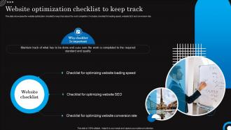 Website Optimization Checklist To Keep Track Hospitality And Tourism Strategies Marketing Mkt Ss V