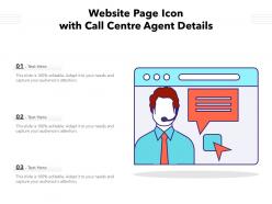 Website page icon with call centre agent details