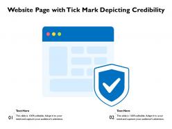 Website page with tick mark depicting credibility
