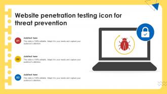 Website Penetration Testing Icon For Threat Prevention