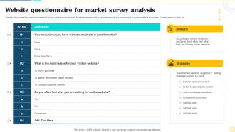 Website Questionnaire For Market Survey Analysis