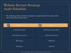 Website Review Strategy Audit Schedule Analysis Ppt File Elements