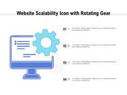 Website scalability icon with rotating gear
