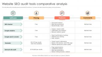 Website SEO Audit Tools Comparative Analysis