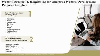Website structure and integrations for enterprise website development proposal template