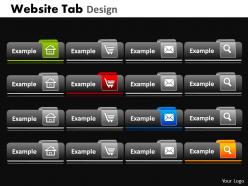 Website tab design powerpoint slides and ppt templates db