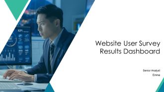 Website User Survey Results Dashboard PPT Mockup AT